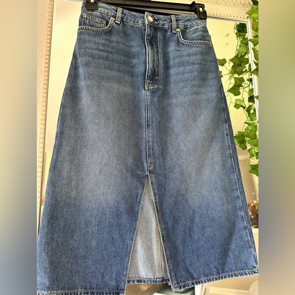 ba&sh Dona Denim Midi Skirt Size M Sold - Picture 4 of 11